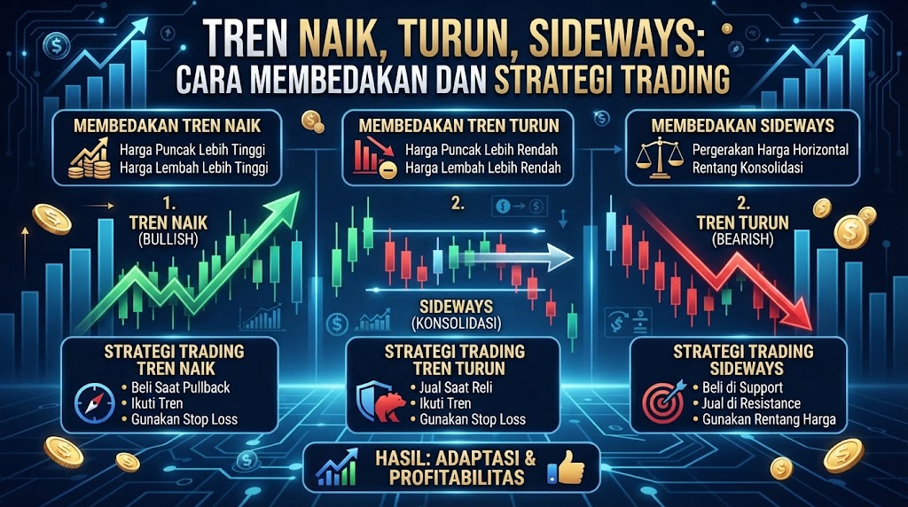 Tren Naik Turun Sideways Cara Membedakan dan Strategi Trading